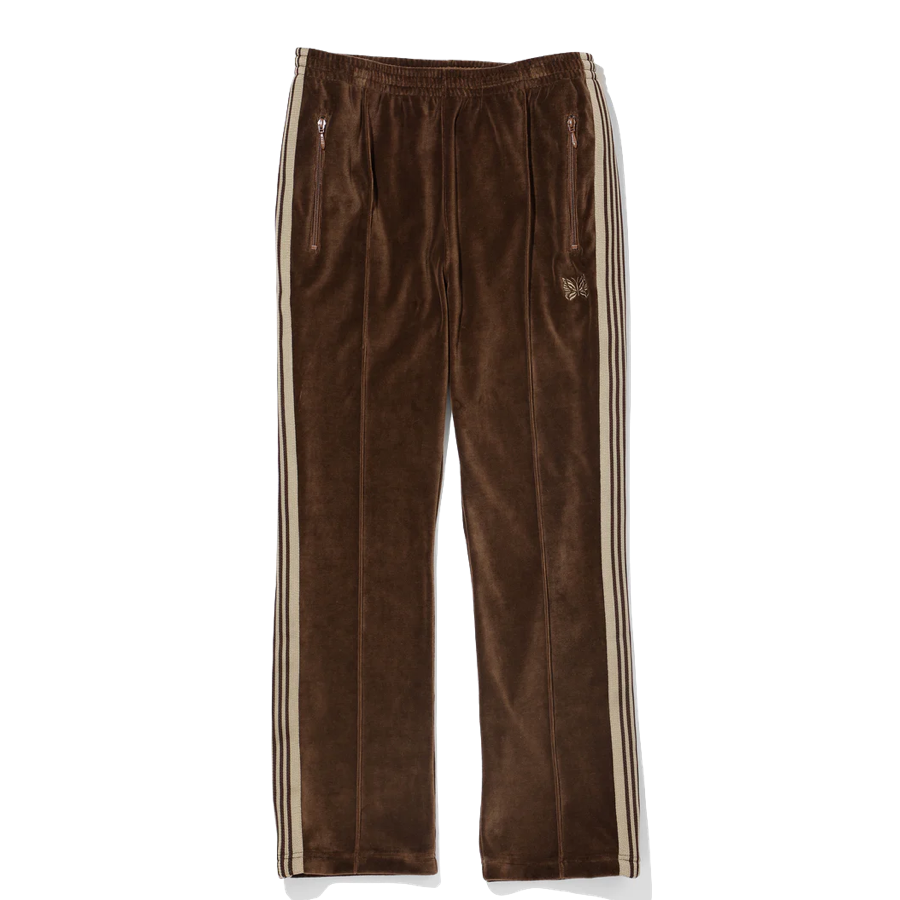 Narrow Track Pants Velour Brown